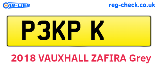 P3KPK are the vehicle registration plates.