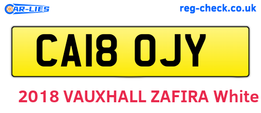 CA18OJY are the vehicle registration plates.