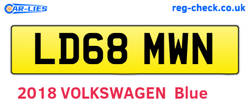 LD68MWN are the vehicle registration plates.