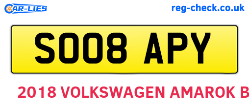 SO08APY are the vehicle registration plates.