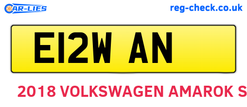 E12WAN are the vehicle registration plates.