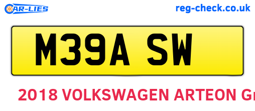 M39ASW are the vehicle registration plates.