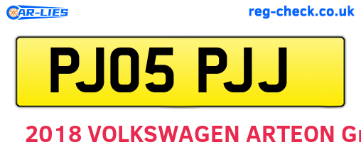 PJ05PJJ are the vehicle registration plates.