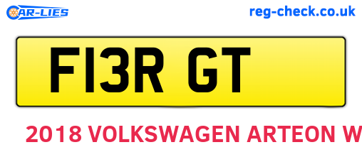 F13RGT are the vehicle registration plates.