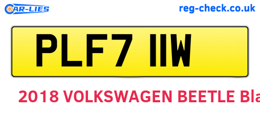 PLF711W are the vehicle registration plates.