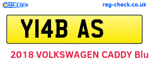 Y14BAS are the vehicle registration plates.