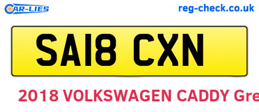 SA18CXN are the vehicle registration plates.
