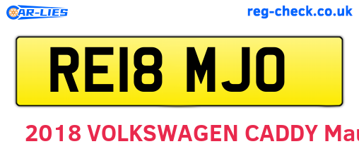 RE18MJO are the vehicle registration plates.