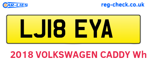 LJ18EYA are the vehicle registration plates.