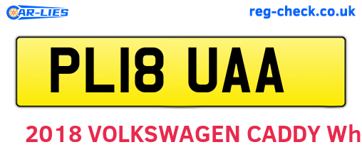 PL18UAA are the vehicle registration plates.