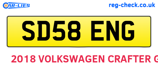 SD58ENG are the vehicle registration plates.