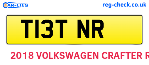 T13TNR are the vehicle registration plates.