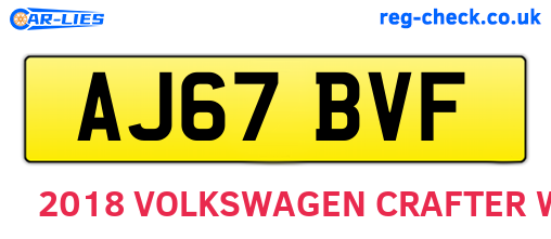AJ67BVF are the vehicle registration plates.