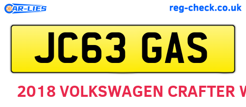 JC63GAS are the vehicle registration plates.