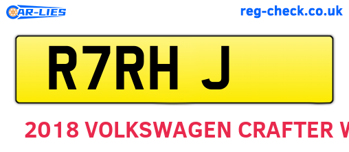 R7RHJ are the vehicle registration plates.
