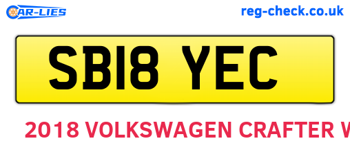 SB18YEC are the vehicle registration plates.