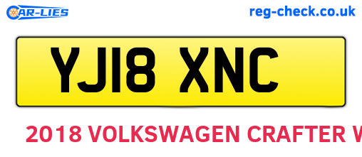 YJ18XNC are the vehicle registration plates.