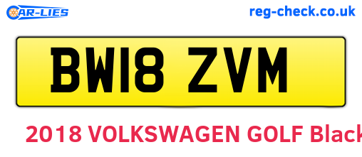 BW18ZVM are the vehicle registration plates.