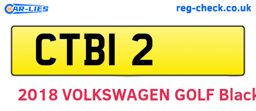 CTB12 are the vehicle registration plates.
