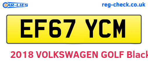 EF67YCM are the vehicle registration plates.