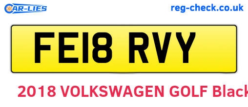 FE18RVY are the vehicle registration plates.
