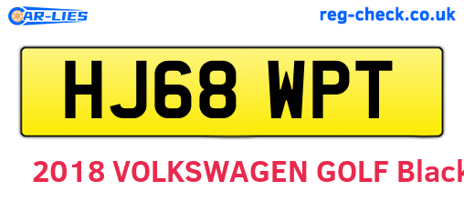 HJ68WPT are the vehicle registration plates.