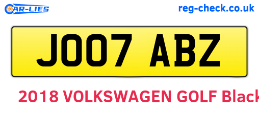 JO07ABZ are the vehicle registration plates.