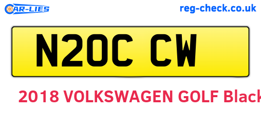 N20CCW are the vehicle registration plates.
