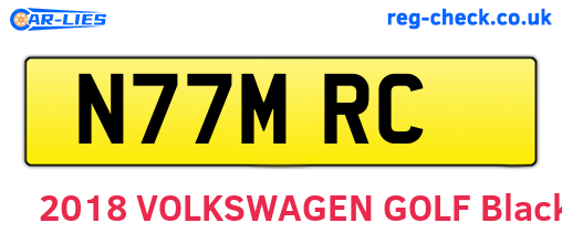 N77MRC are the vehicle registration plates.