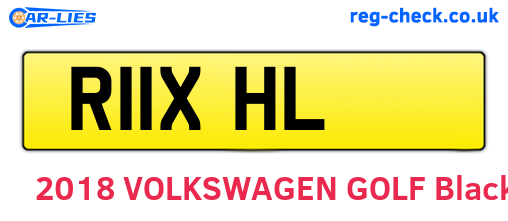 R11XHL are the vehicle registration plates.