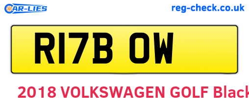 R17BOW are the vehicle registration plates.