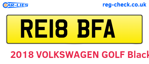 RE18BFA are the vehicle registration plates.