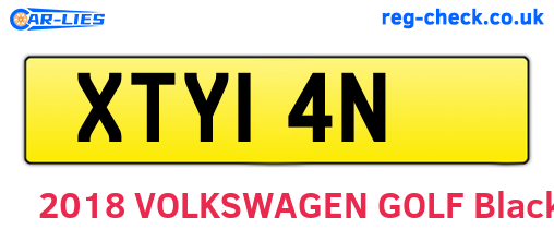 XTY14N are the vehicle registration plates.