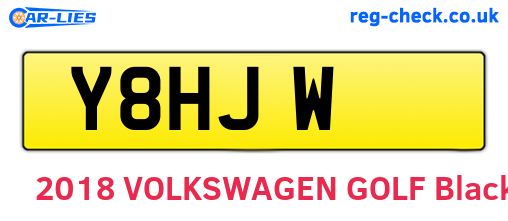 Y8HJW are the vehicle registration plates.