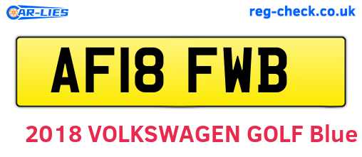 AF18FWB are the vehicle registration plates.