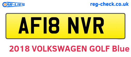 AF18NVR are the vehicle registration plates.