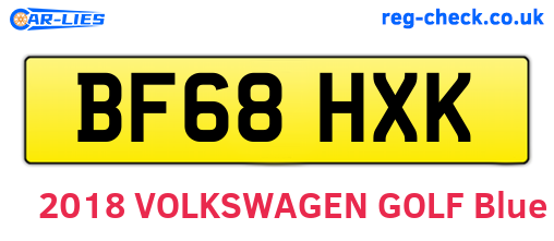 BF68HXK are the vehicle registration plates.