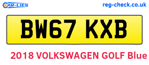 BW67KXB are the vehicle registration plates.