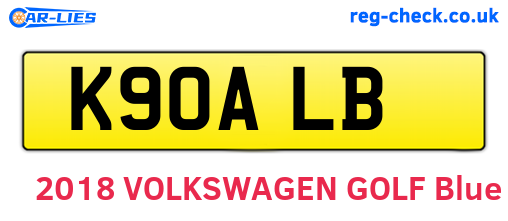 K90ALB are the vehicle registration plates.