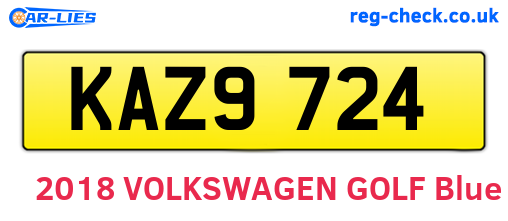 KAZ9724 are the vehicle registration plates.