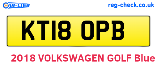 KT18OPB are the vehicle registration plates.