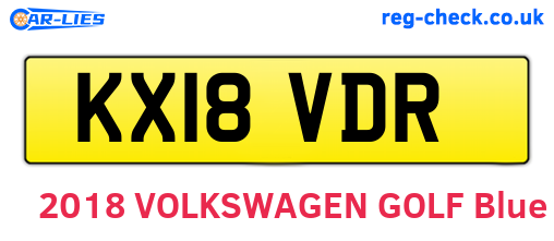 KX18VDR are the vehicle registration plates.