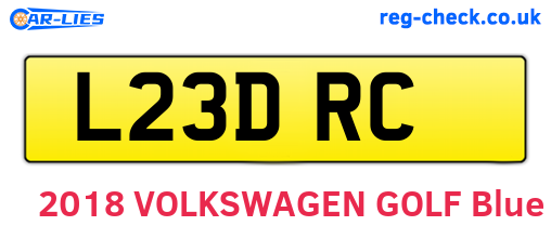 L23DRC are the vehicle registration plates.
