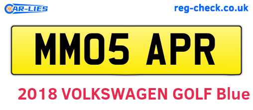 MM05APR are the vehicle registration plates.