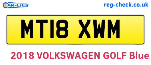 MT18XWM are the vehicle registration plates.