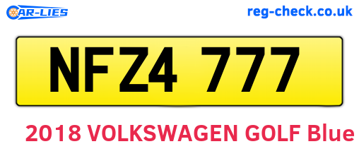 NFZ4777 are the vehicle registration plates.