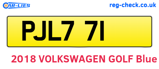 PJL771 are the vehicle registration plates.