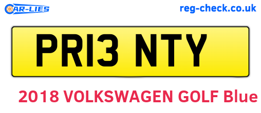 PR13NTY are the vehicle registration plates.