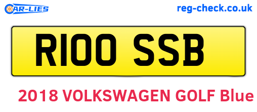 R100SSB are the vehicle registration plates.