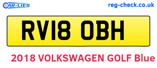 RV18OBH are the vehicle registration plates.